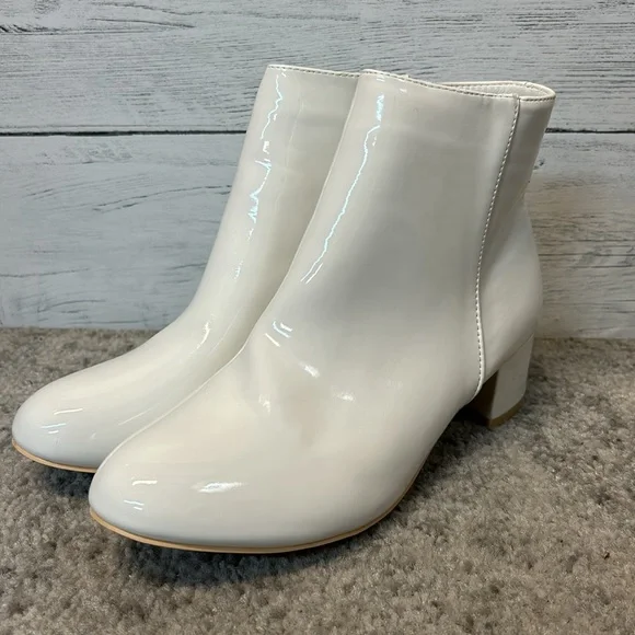 White Ankle Boots for Women - Picture 6 of 9